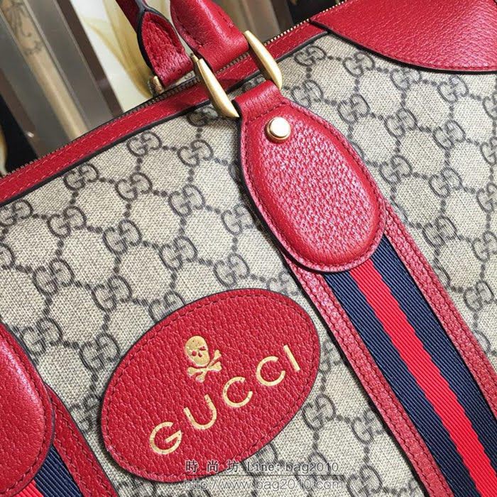 GUCCI 古馳男包 新款 459311 紅pvc配皮 Gucci男公事包 男士手提包 可肩背